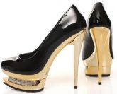 PEP TOE PRETO E DOURADO COM STRASS