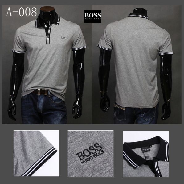 CAMISA POLO HUGO BOSS CINZA E PRETO