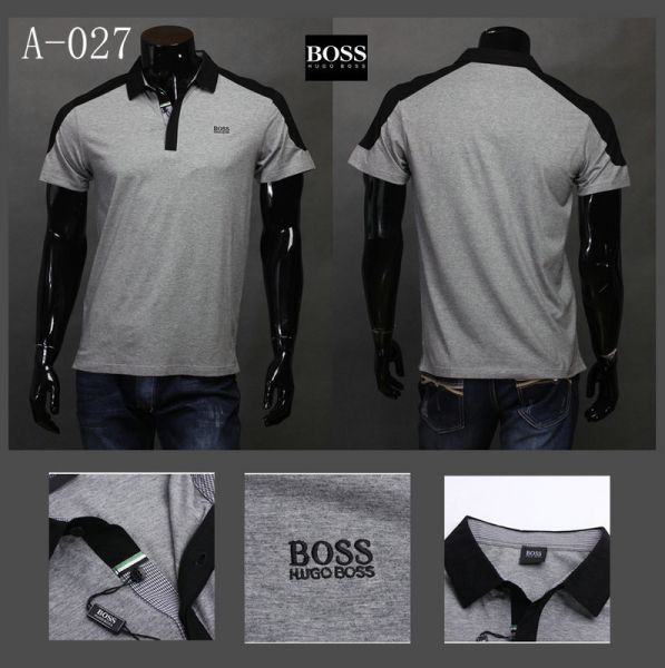 CAMISA POLO HUGO BOSS CINZA E PRETO