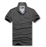 CAMISA POLO TOMMY H.  CINZA ESCURO