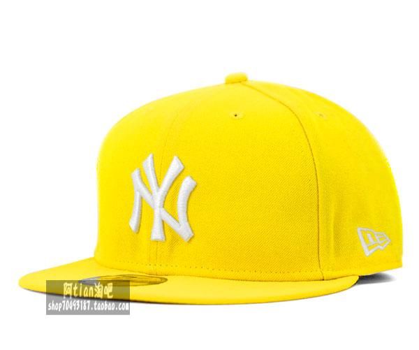 BONÉ NY  AMARELO C/ DETALHE BRANCO