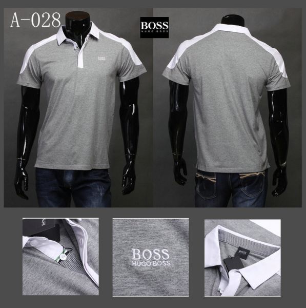 CAMISA POLO HUGO BOSS CINZA E BRANCA