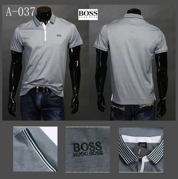 CAMISA POLO HUGO BOSS CINZA E BRANCA